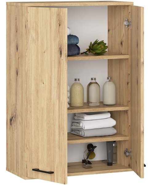 Ak furniture Závěsná koupelnová skříňka Fin W64 64 cm dub artisan