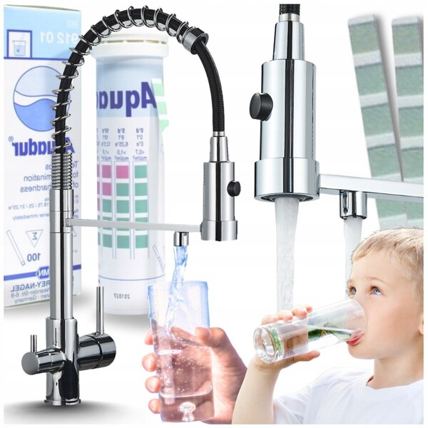 Stojánková kuchyňská baterie Ari Solid Spring černá, stříbrná, šedá
