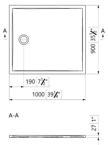 Vima 144 - Sprchová vanička 1000x900 mm, bílá