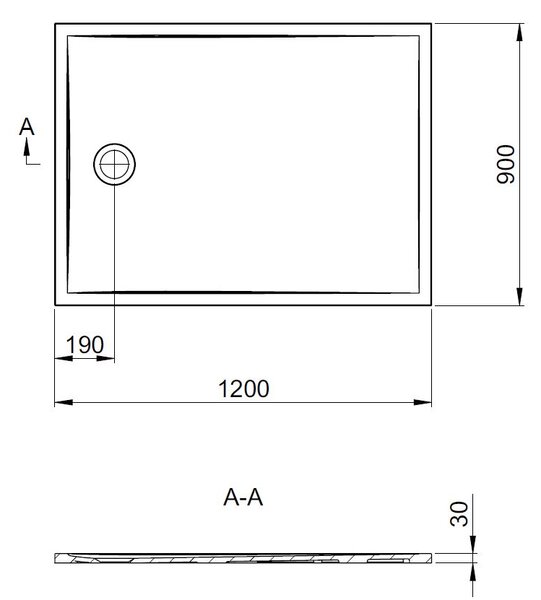 Vima 145 - Sprchová vanička 1200x900 mm, bílá