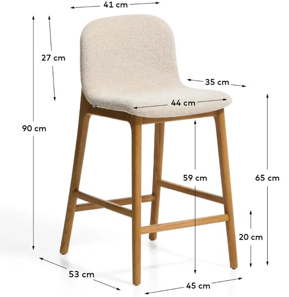 LÉTO -15% Kave Home Béžová barová židle Elnor 65 cm