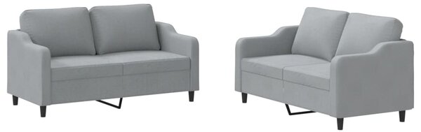 2dílná sedací souprava s poduškami světle šedá textil 3201802