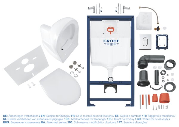 GROHE Solido - Sada 5 v 1 pro WC, stavební výška 1,13 m, Chrom 39418000