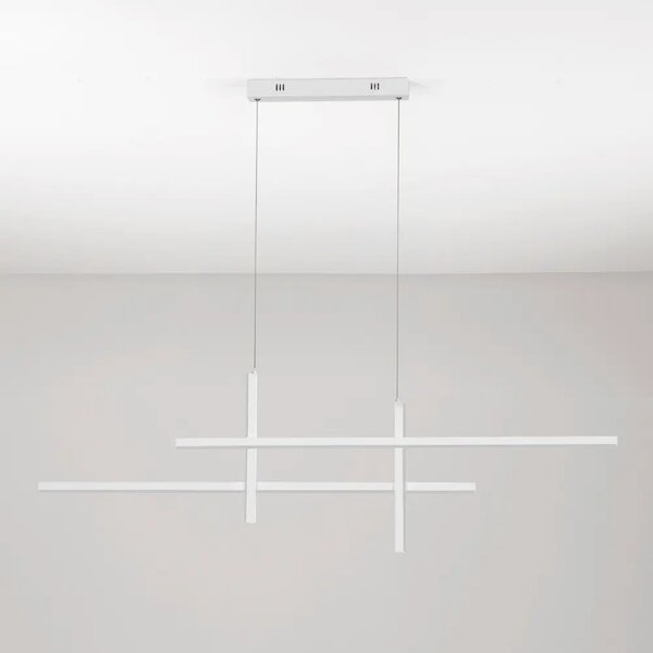 Nova Luce Bílé kovové závěsné LED světlo Antama 120 cm