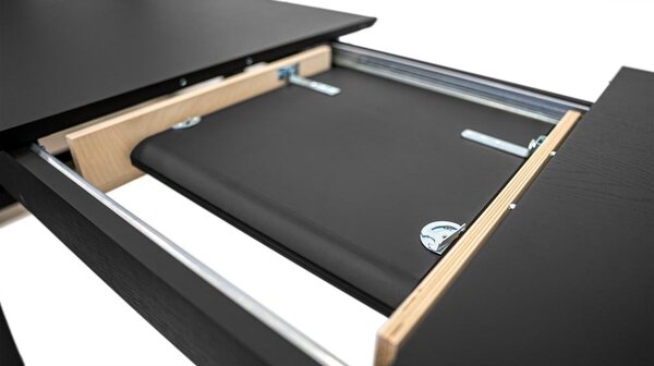 Rozkládací jídelní stůl s přídavnou deskou v dekoru dubu 90x180 cm Curved – Woodman