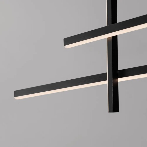 Nova Luce Černé kovové závěsné LED světlo Antama 120 cm