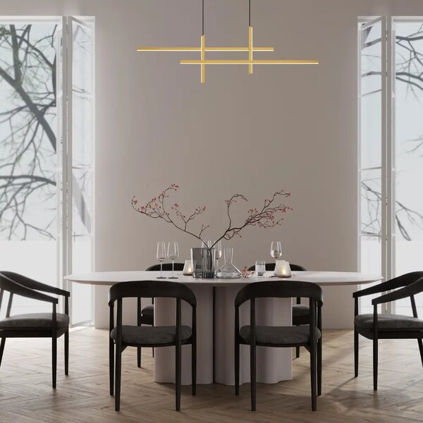 Nova Luce Zlaté kovové závěsné LED světlo Antama 120 cm