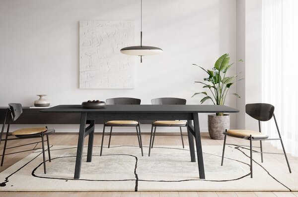 Rozkládací jídelní stůl s přídavnou deskou v dekoru dubu 90x180 cm Curved – Woodman