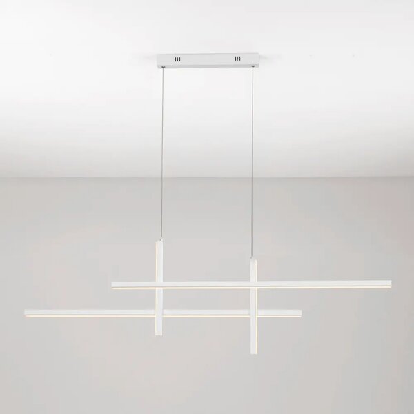 Nova Luce Bílé kovové závěsné LED světlo Antama 120 cm