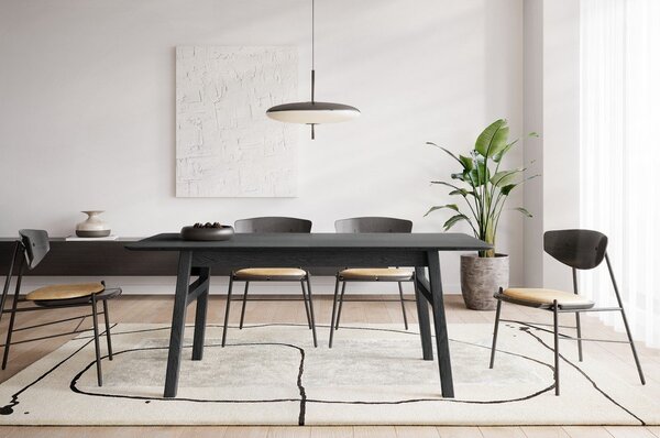 Rozkládací jídelní stůl s přídavnou deskou v dekoru dubu 90x180 cm Curved – Woodman