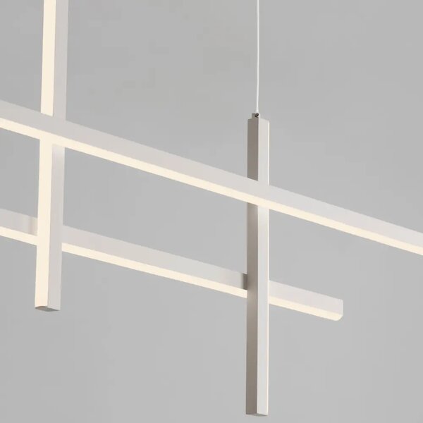 Nova Luce Bílé kovové závěsné LED světlo Antama 120 cm