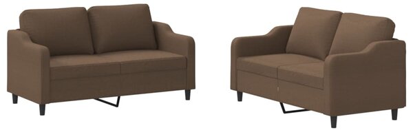 2dílná sedací souprava s poduškami hnědá textil 3201805