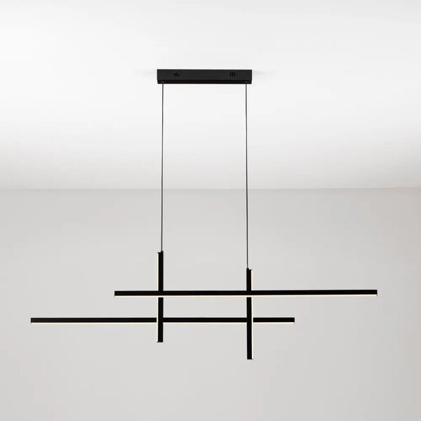 Nova Luce Černé kovové závěsné LED světlo Antama 120 cm