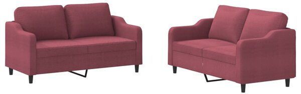 2dílná sedací souprava s poduškami vínová textil 3201808