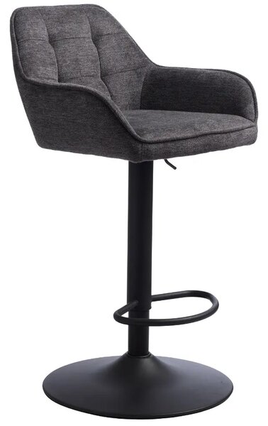 Unique Furniture Šedá čalouněná otočná barová židle Nolan 74-89 cm