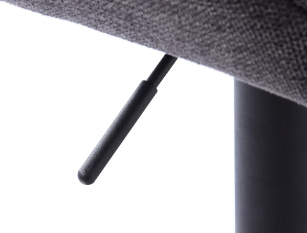 Unique Furniture Šedá čalouněná otočná barová židle Nolan 74-89 cm