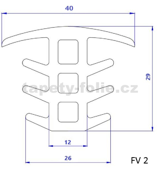Gumový těsnící profil bez stříšky FV2 pro fotovoltaické panely - pro mezeru mezi FV panely 19-23mm, návin 6m