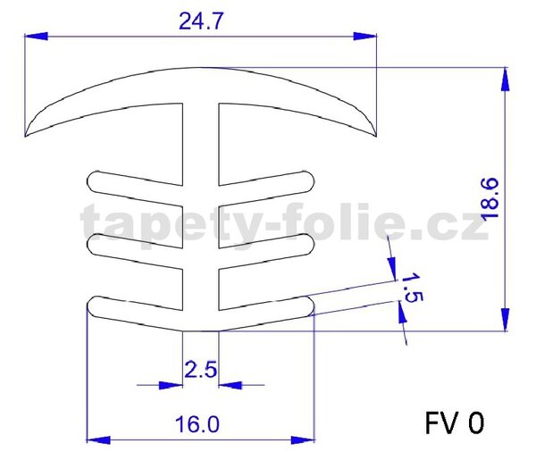Gumový těsnící profil FV0 pro fotovoltaické panely - pro mezeru mezi FV panely 8-12mm, návin 13m, IMPOL TRADE