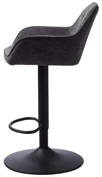 Unique Furniture Šedá čalouněná otočná barová židle Nolan 74-89 cm