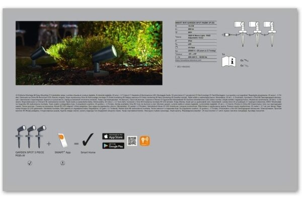 Ledvance - SADA 3x LED RGBW Venkovní lampa SMART+ SPOT 3xLED/4,5W/230V IP65Wi-Fi