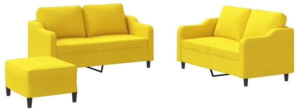 3dílná sedací souprava s poduškami světle žlutá textil 3201815