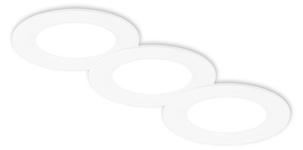 BRILONER 3ks sada LED vestavné bodové svítidlo – pr.90mm, ploché, 3W, 230V, neutrální bílá, bílé 7992036