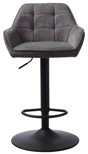 Unique Furniture Šedá čalouněná otočná barová židle Nolan 74-89 cm
