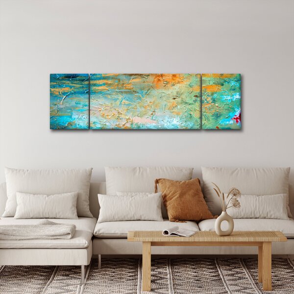Obraz modré abstrakce (170x50 cm)