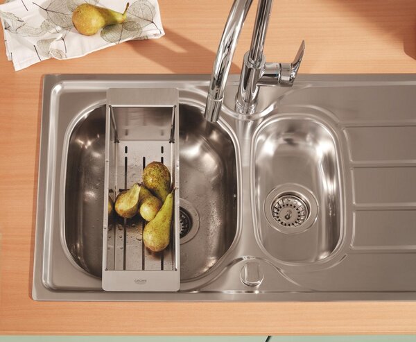 GROHE K200 - Nerezový kuchyňský dřez, kartáčovaná nerezová ocel 31564SD1