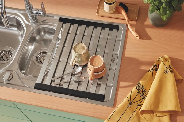 GROHE K200 - Nerezový kuchyňský dřez, kartáčovaná nerezová ocel 31564SD1