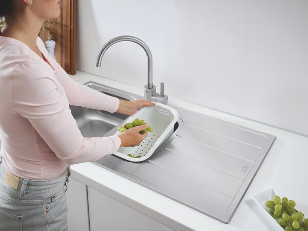 GROHE K200 - Nerezový kuchyňský dřez, kartáčovaná nerezová ocel 31564SD1