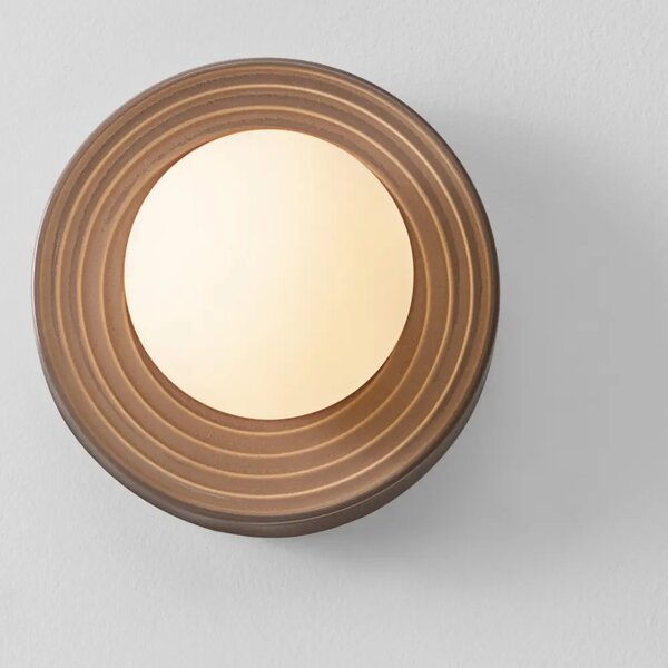 Nova Luce Světle hnědé keramické nástěnné světlo Orbique 16 cm