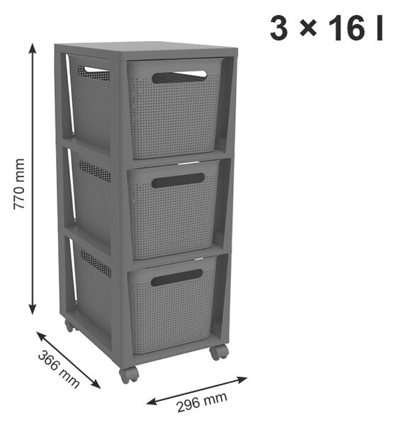 ROTHO BRISEN komoda 3x16 L - antracit
