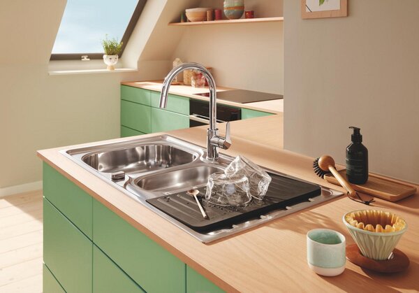 GROHE K200 - Nerezový kuchyňský dřez, kartáčovaná nerezová ocel 31564SD1