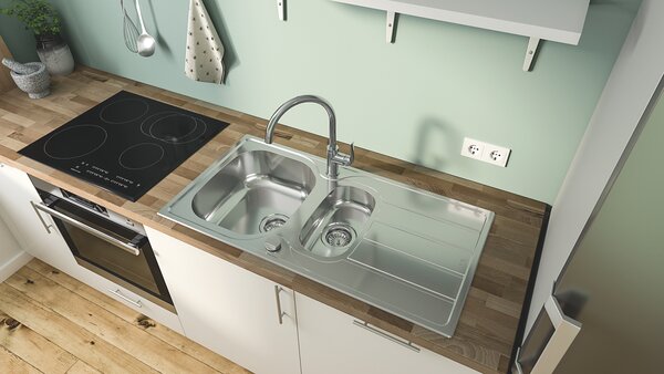 GROHE K200 - Nerezový kuchyňský dřez, kartáčovaná nerezová ocel 31564SD1