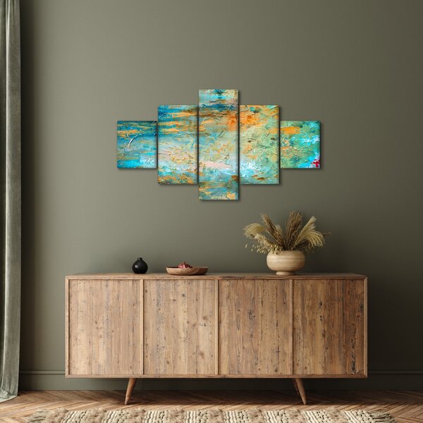 Obraz modré abstrakce (125x70 cm)