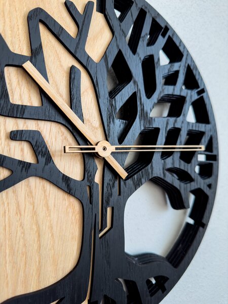 3D Dřevěné dubové hodiny - T-Tatra Oak - 30cm/50cm/80cm Strom života
