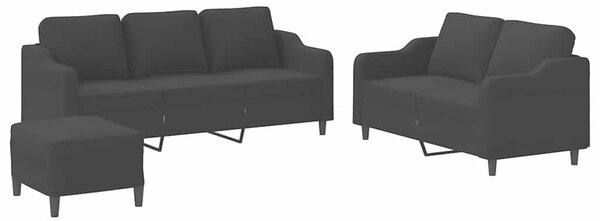 3dílná sedací souprava s poduškami černá textil 3201846