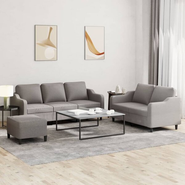 3dílná sedací souprava s poduškami taupe textil 3201849