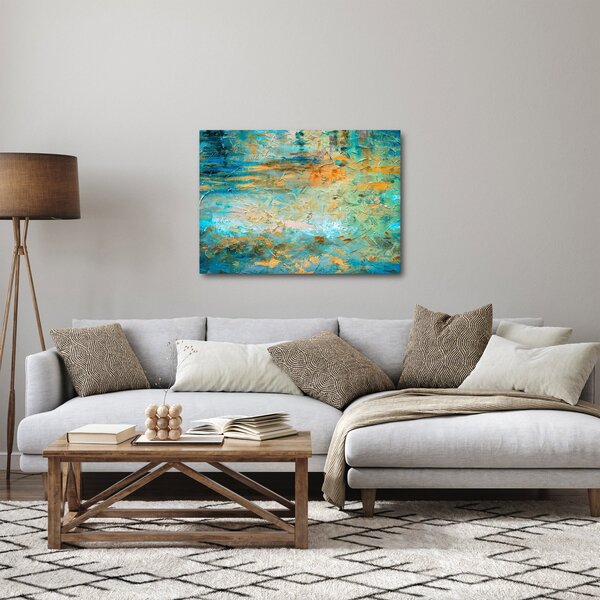 Obraz modré abstrakce (70x50 cm)