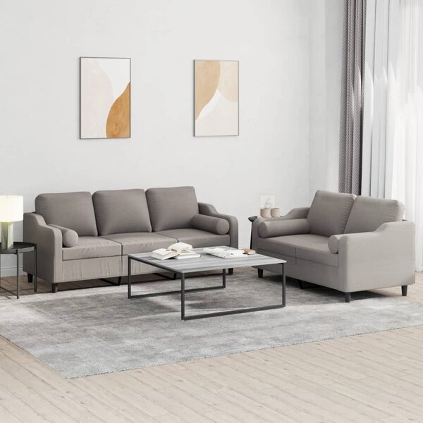 2dílná sedací souprava s polštáři taupe textil 3201857