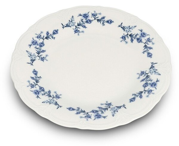 Bílý/modrý servírovací porcelánový talíř ø 32 cm Retro – BonBistro