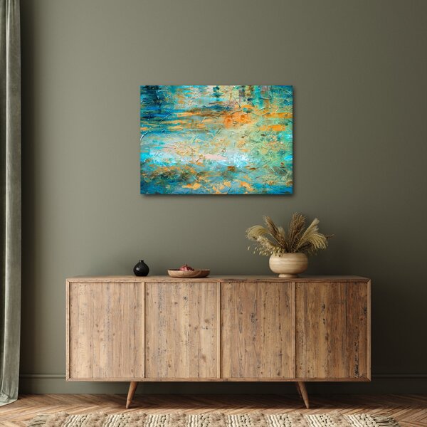 Obraz modré abstrakce (70x50 cm)