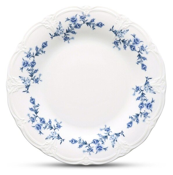 Bílý/modrý servírovací porcelánový talíř ø 32 cm Retro – BonBistro