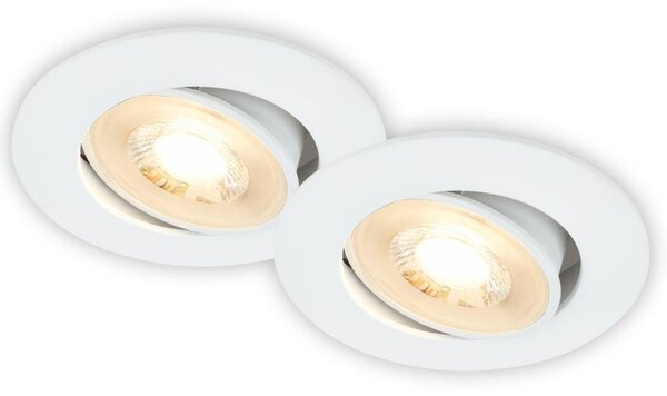 BRILONER Besi vestavný bodové svítidlo 68mm 2ks sada - 230V, 4,8W, 420lm, LED, teplá bílá, bílé 7662026