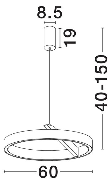 Nova Luce Bílé kovové závěsné LED světlo Adaliz 60 cm