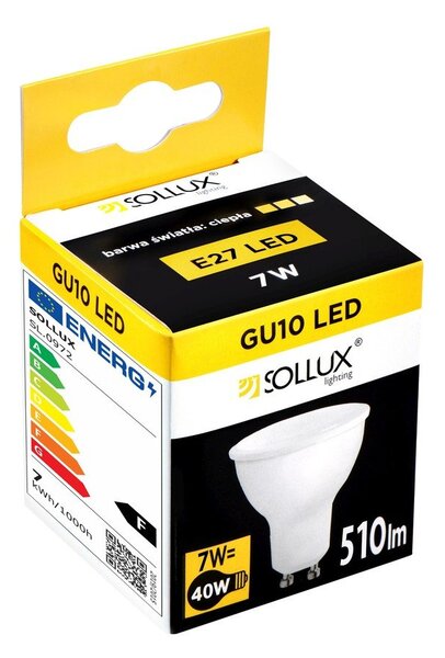 Teplá bílá LED žárovka GU10, 7 W – Sollux