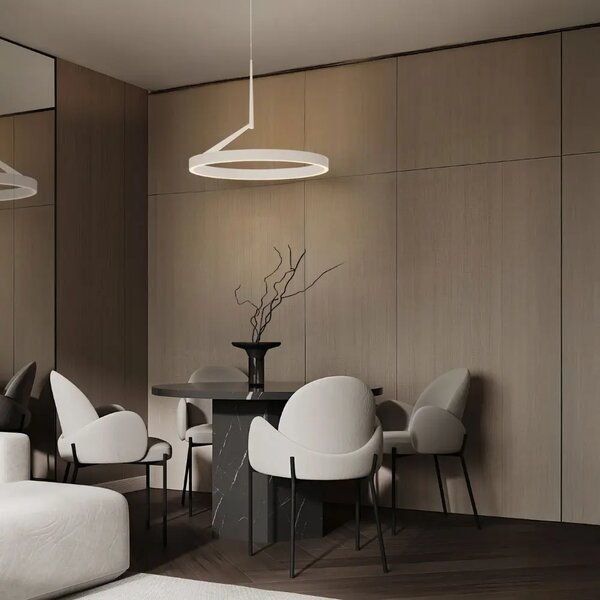 Nova Luce Bílé kovové závěsné LED světlo Adaliz 60 cm