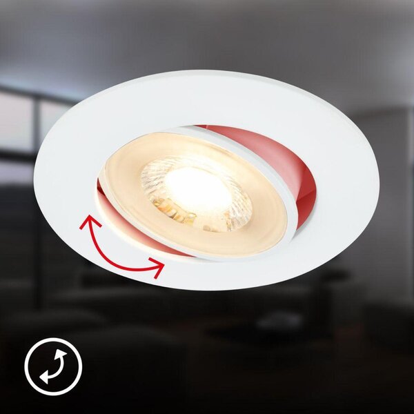 BRILONER Besi vestavný bodové svítidlo 68mm 2ks sada - 230V, 4,8W, 420lm, LED, teplá bílá, bílé 7662026