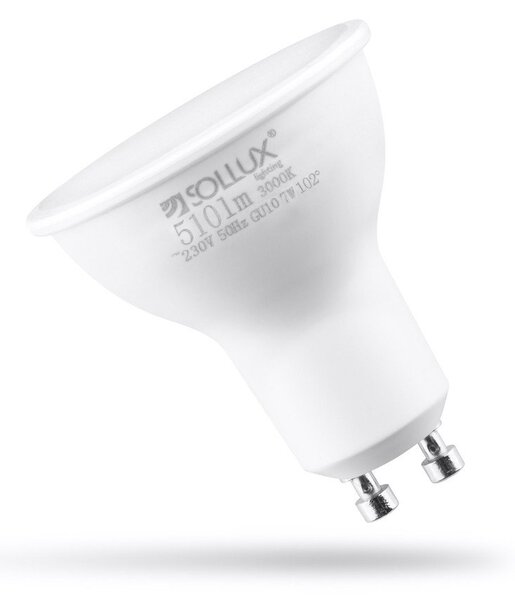 Teplá bílá LED žárovka GU10, 7 W – Sollux